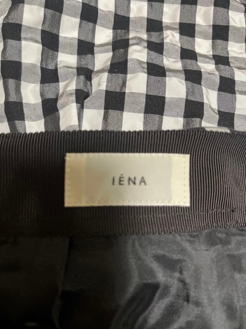 気まぐれsale!!!【IENA】黒白ギンガムチェック タックスカート