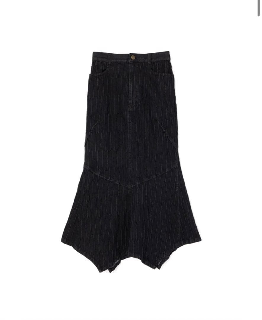 PINUE タックドビーデニムスカートBLACK