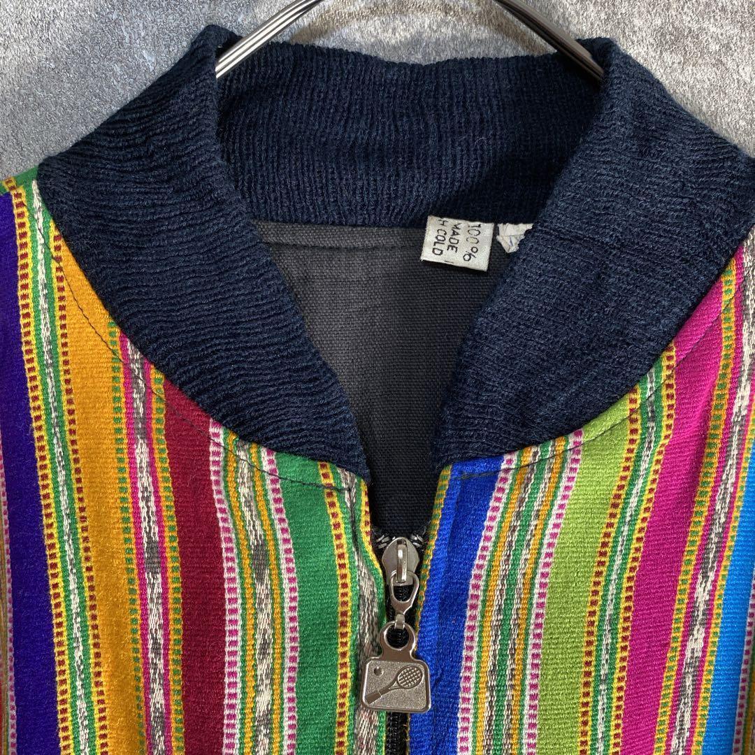 グアテマラ製 手織り 民族柄 ボリュームスリーブ 刺繍ブルゾン 球体シルエット