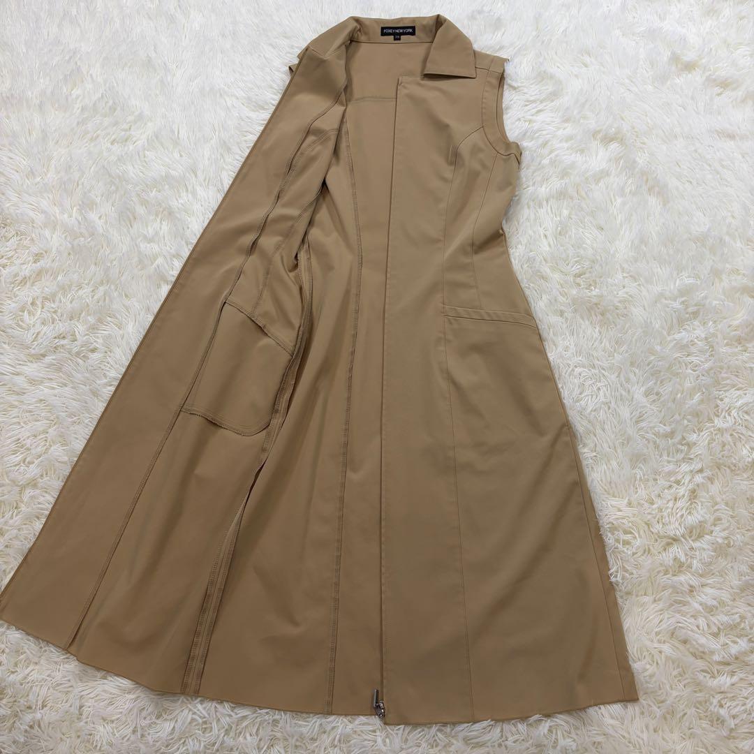 【美品】フォクシーニューヨーク ロング Aライン ノースリーブワンピース 38