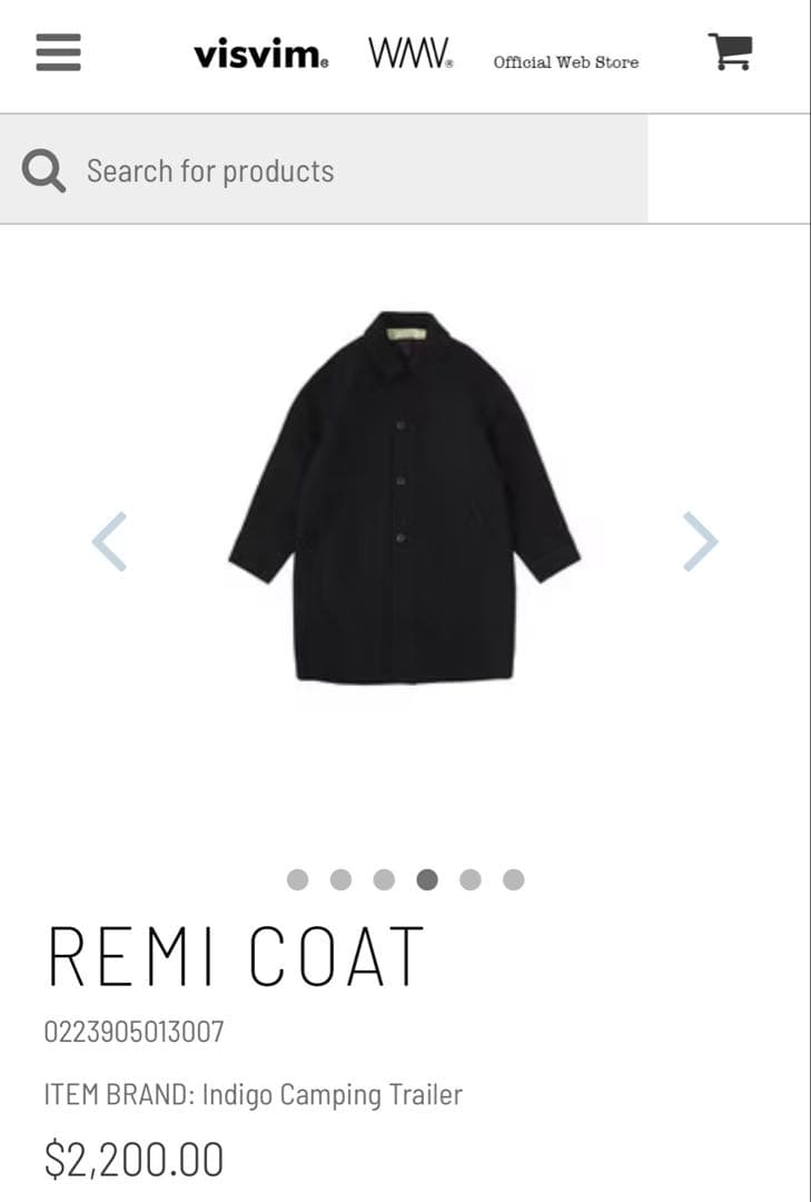 ジャケット・アウター Indigo Camping Trailer visvim REMI COAT