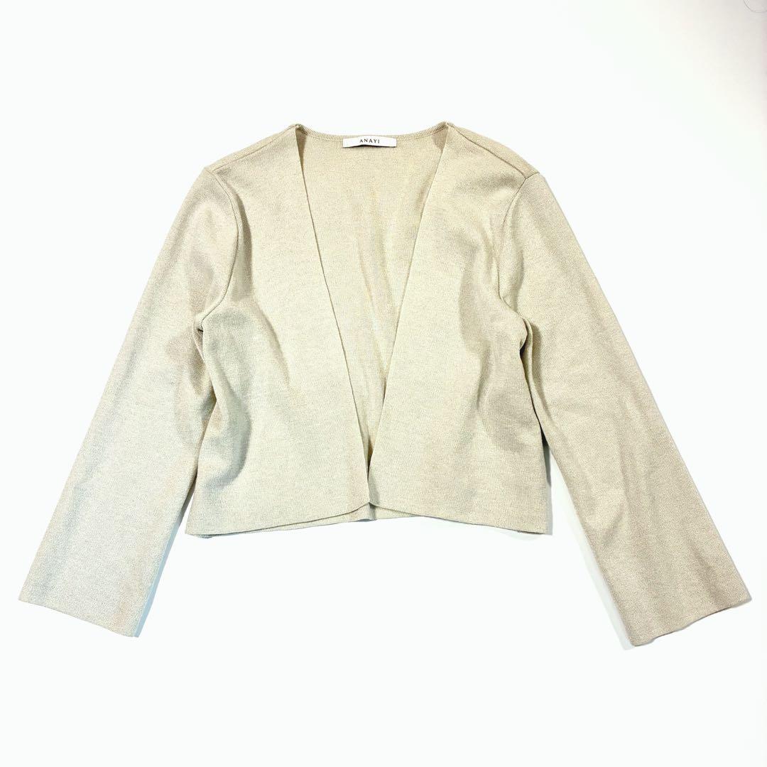 【極美品】ANAYI カーディガン ショート ボレロ ラメ 日本製 38