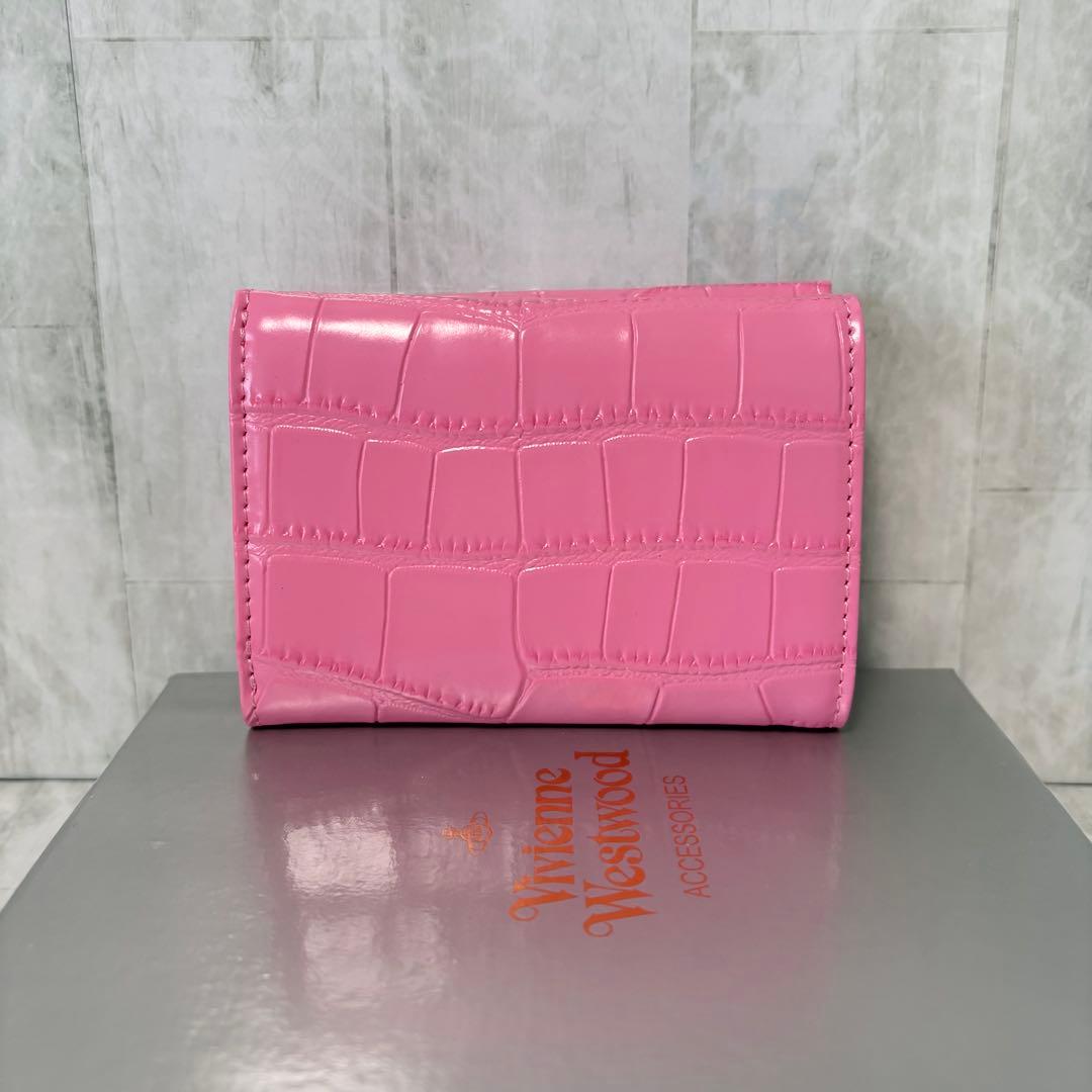 Vivienne Westwood 3つ折り財布 / クロコ型押しピンク