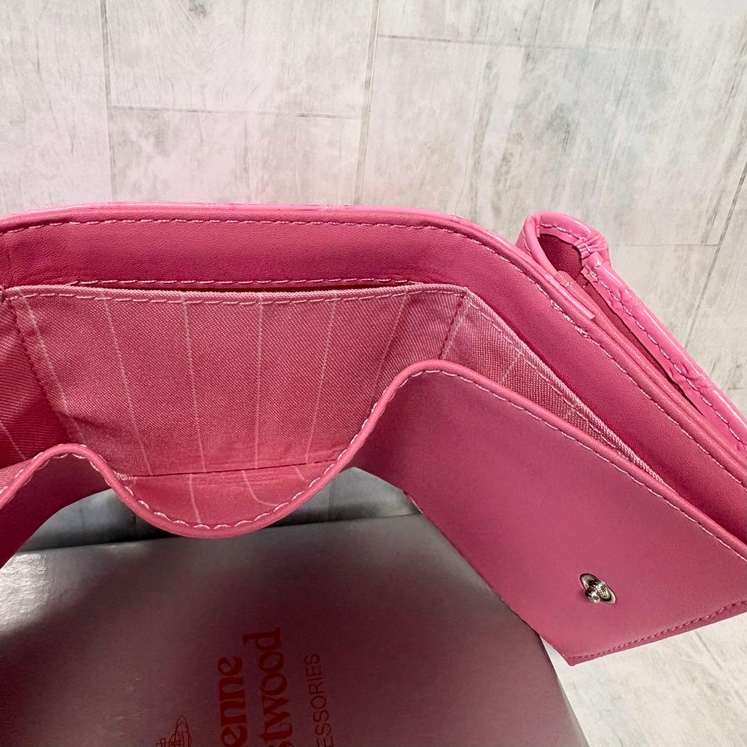 Vivienne Westwood 3つ折り財布 / クロコ型押しピンク