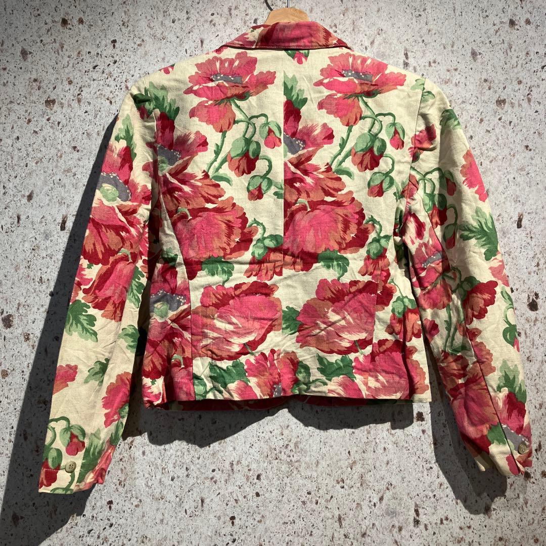 フランス製KENZO JUNGLE フラワー柄テーラードジャケット　ヴィンテージ