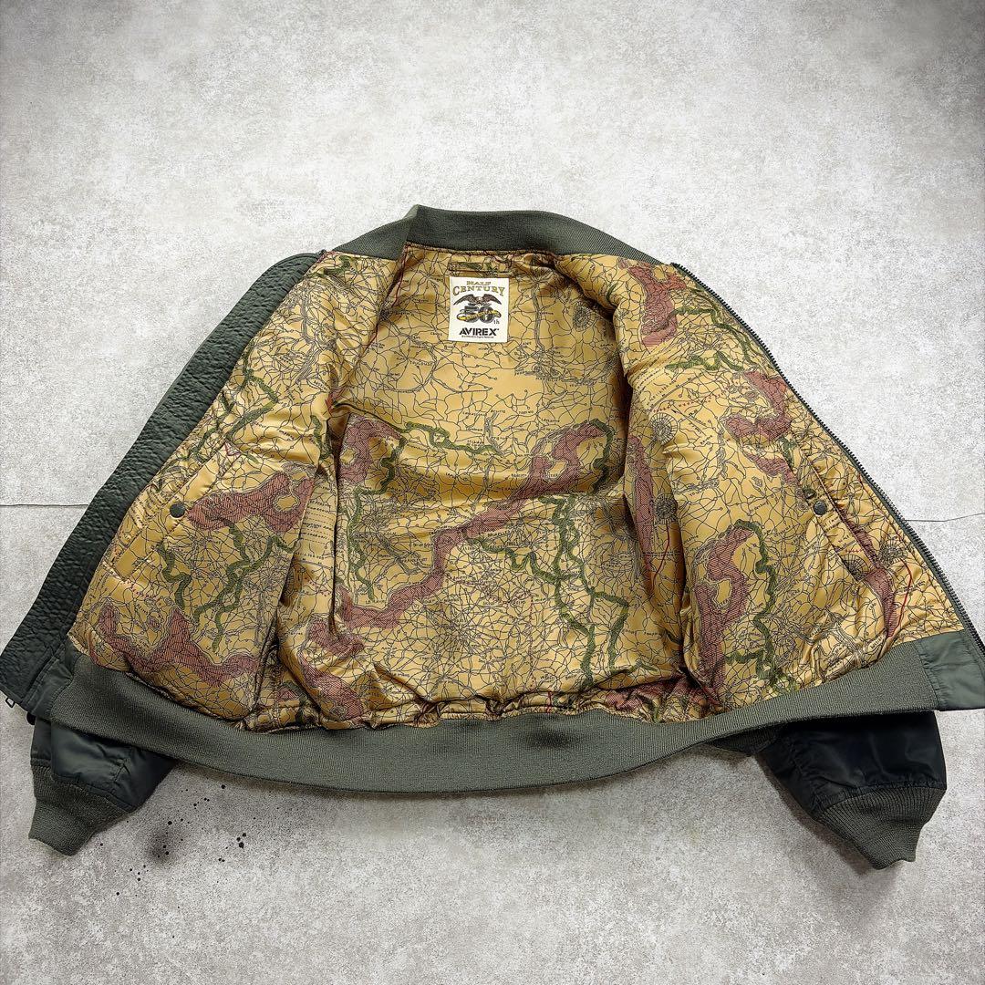 希少　50周年限定　AVIREX 【XXL】MA-1 コマーシャルロゴ　地図裏地