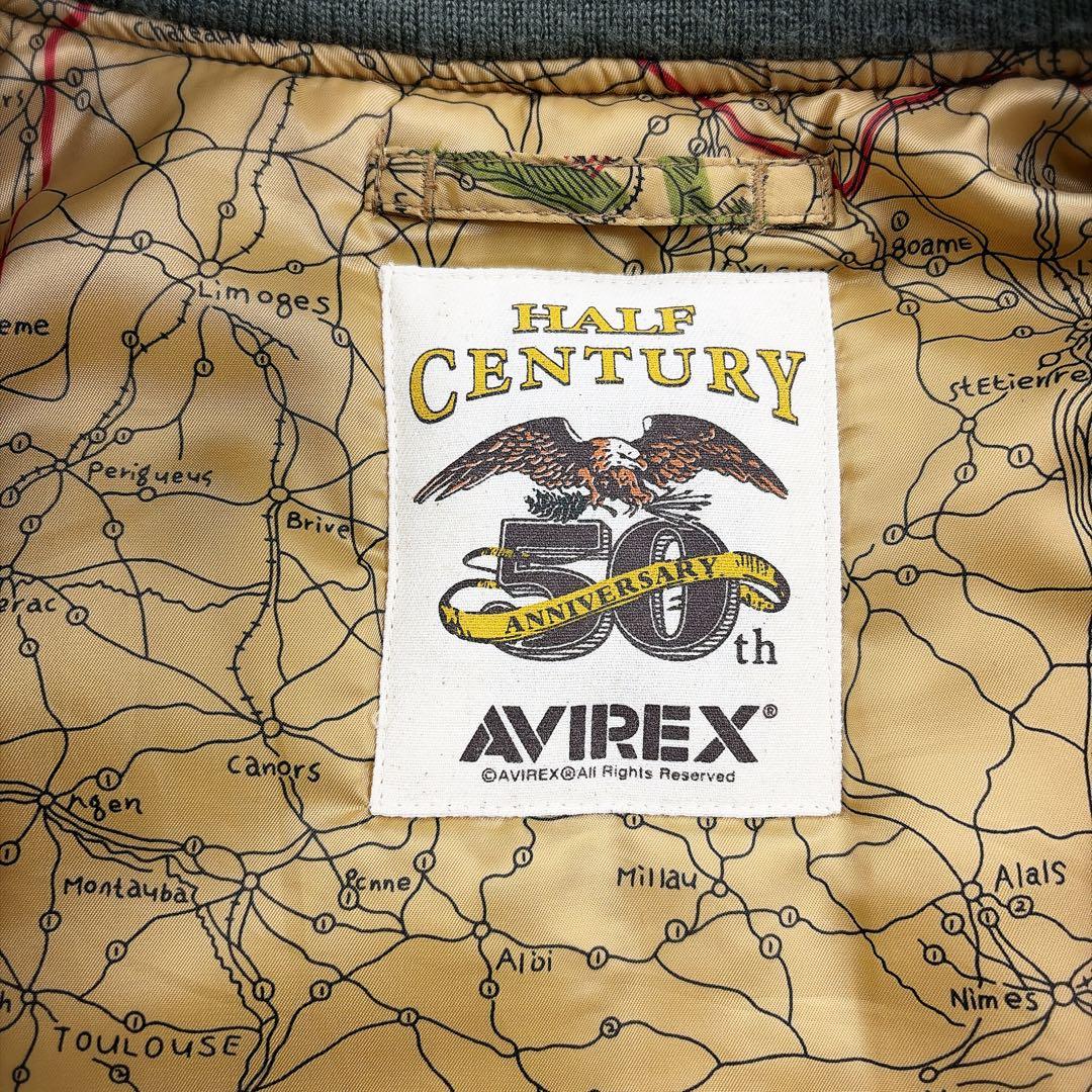 希少　50周年限定　AVIREX 【XXL】MA-1 コマーシャルロゴ　地図裏地