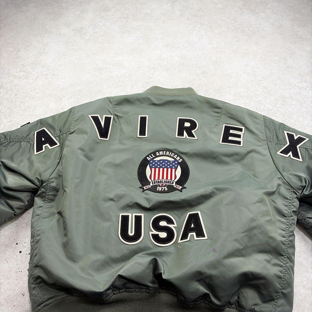 希少　50周年限定　AVIREX 【XXL】MA-1 コマーシャルロゴ　地図裏地