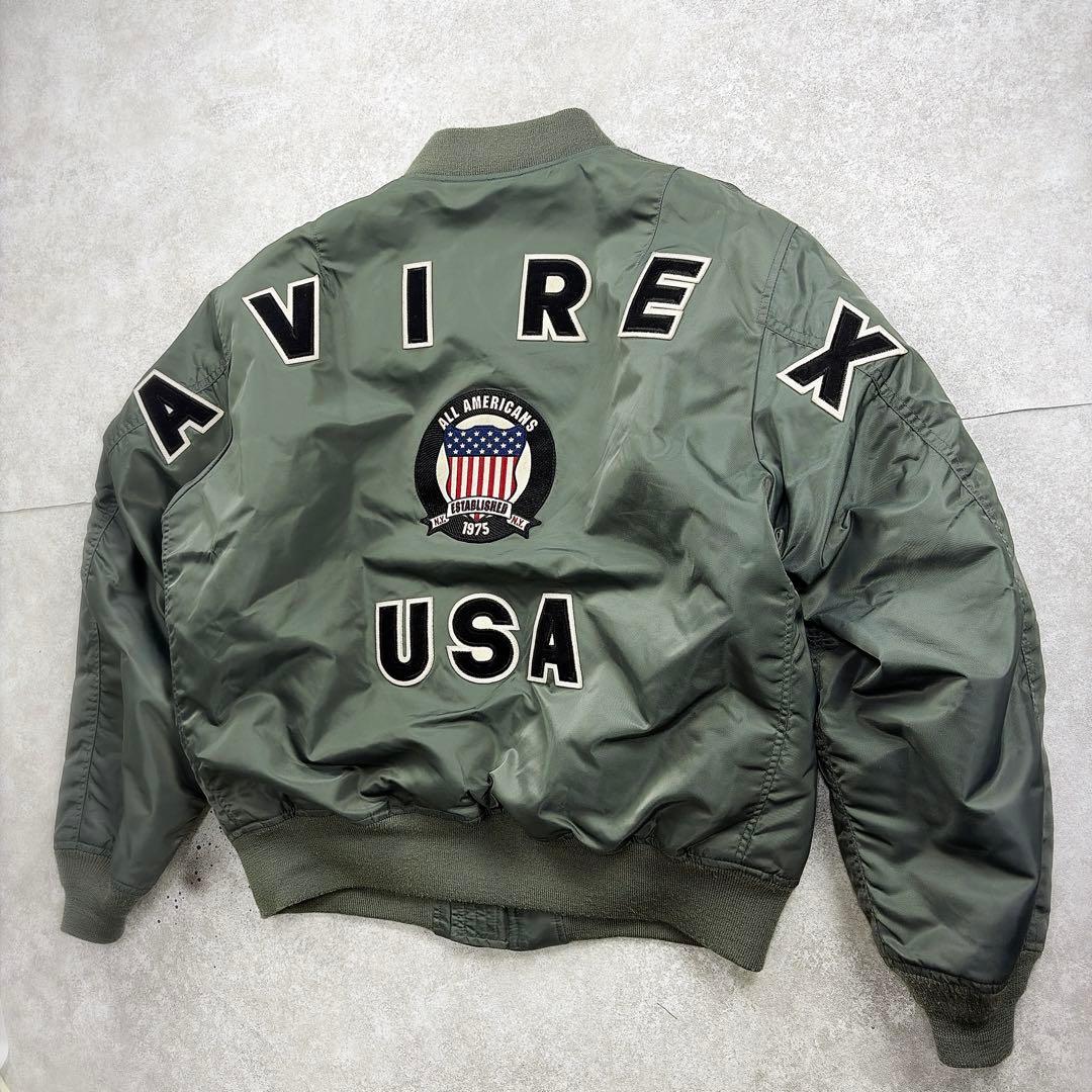 希少　50周年限定　AVIREX 【XXL】MA-1 コマーシャルロゴ　地図裏地
