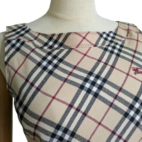 【バーバリーブルーレーベル】ワンピース　ノバチェック　38　ノースリーブ　訳有