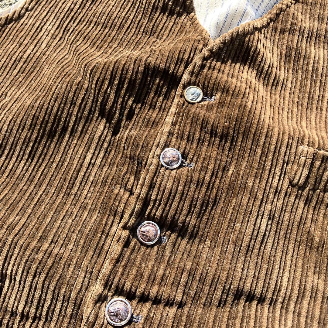 1920's french vintage コーデュロイハンティングベストジレ