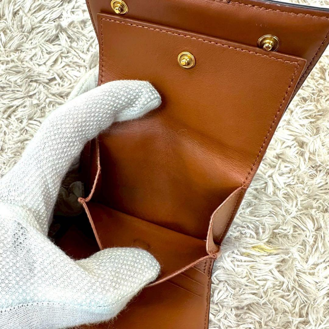 【極美品】CELINE 三つ折り財布 ブラウン トリオンフ 総柄
