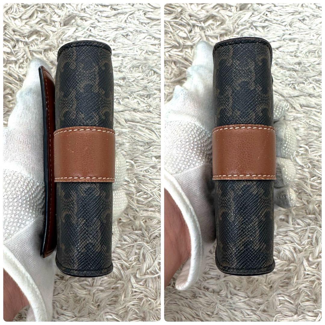 【極美品】CELINE 三つ折り財布 ブラウン トリオンフ 総柄