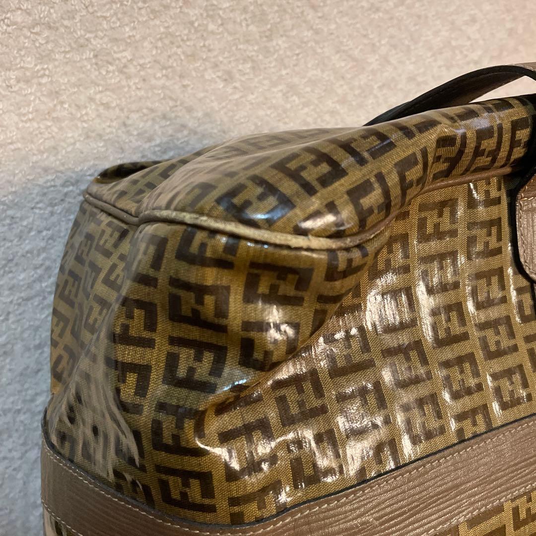 Fendi ズッカ柄　ボストンバッグ 大容量 ブラウン