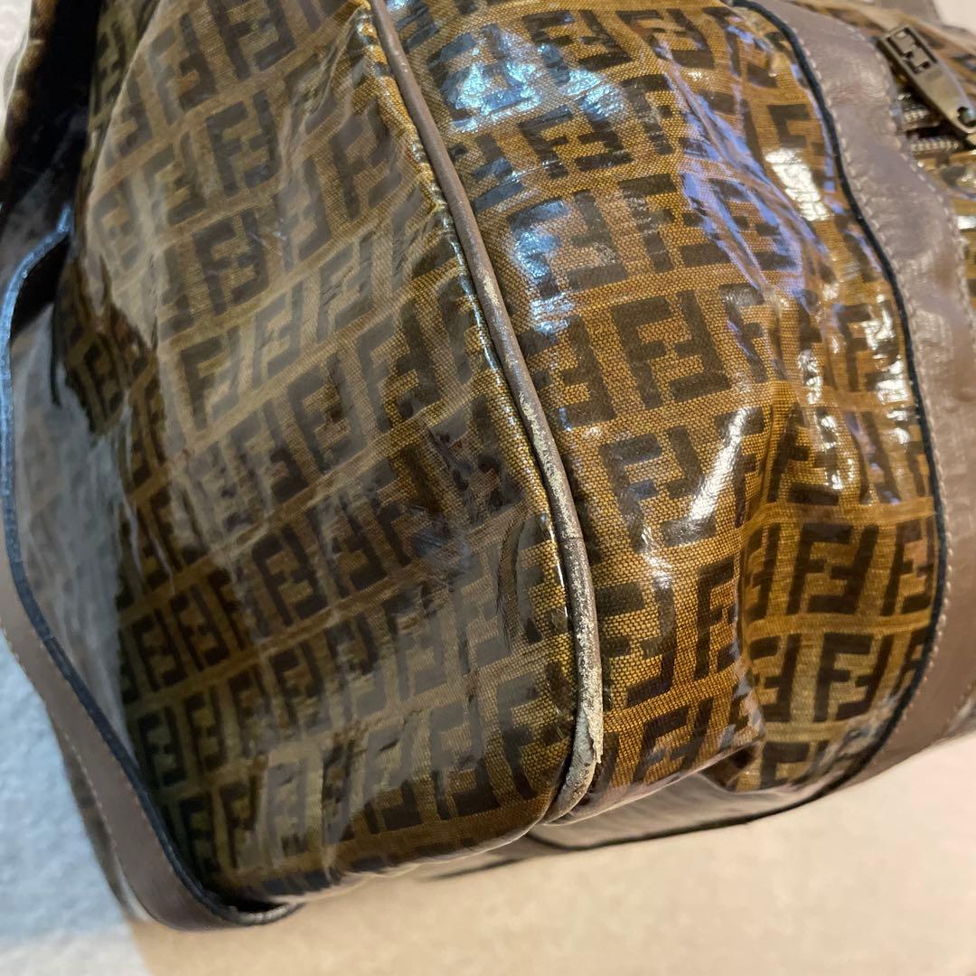 Fendi ズッカ柄　ボストンバッグ 大容量 ブラウン