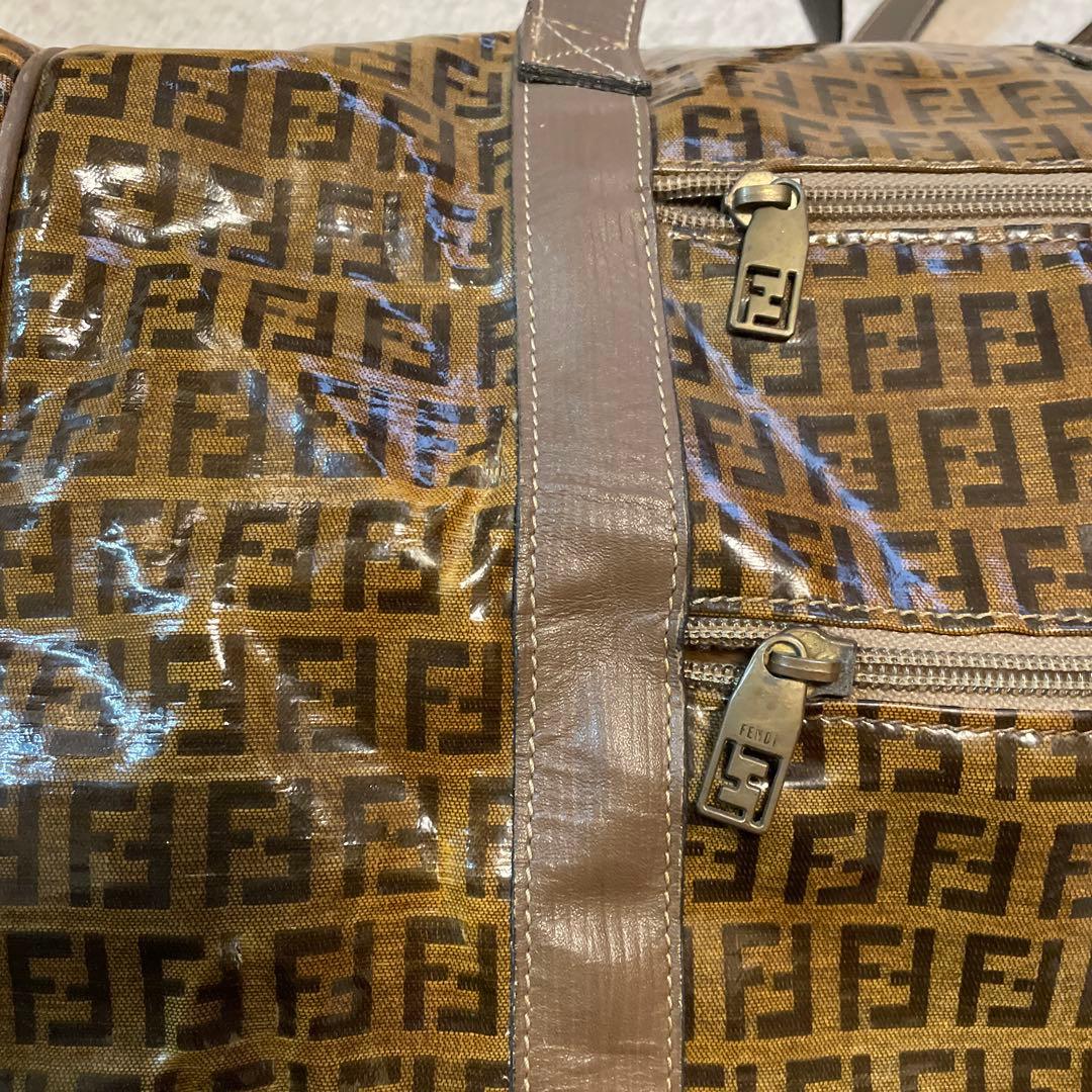 Fendi ズッカ柄　ボストンバッグ 大容量 ブラウン
