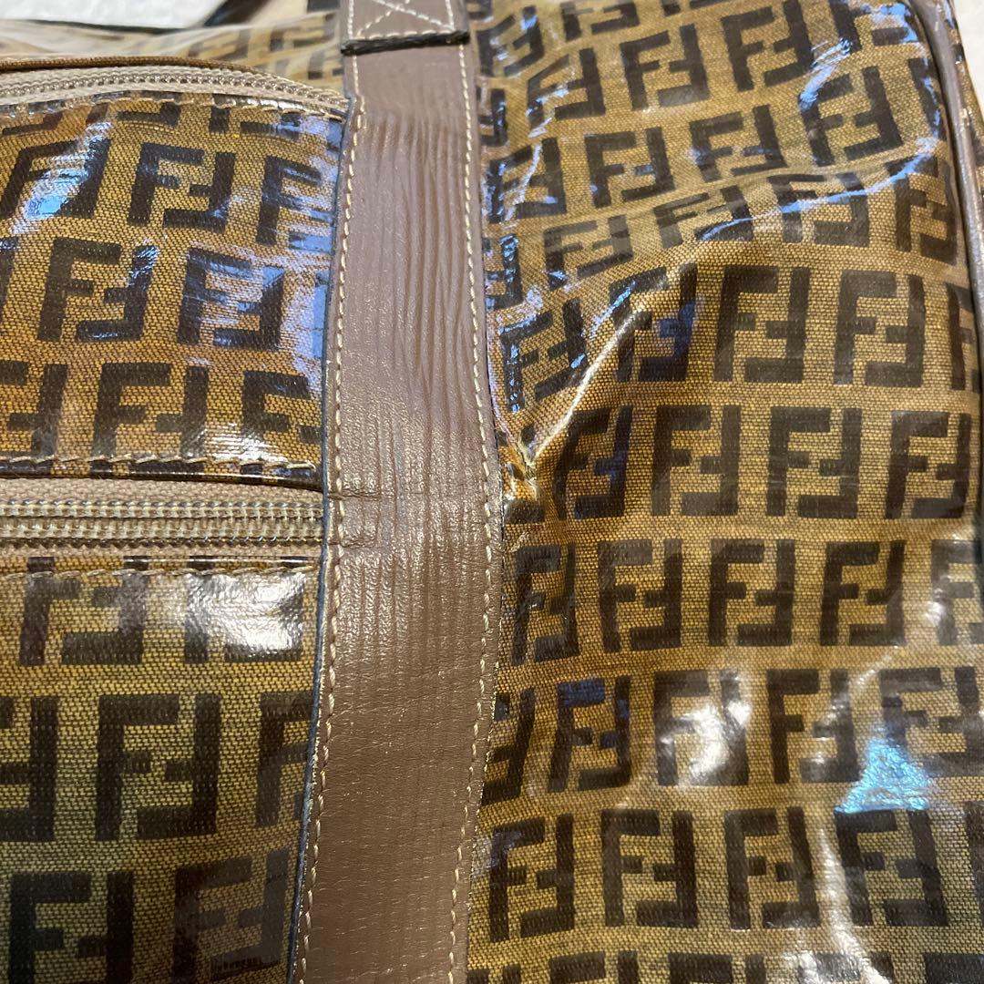 Fendi ズッカ柄　ボストンバッグ 大容量 ブラウン