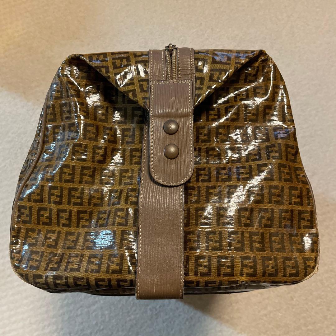 Fendi ズッカ柄　ボストンバッグ 大容量 ブラウン