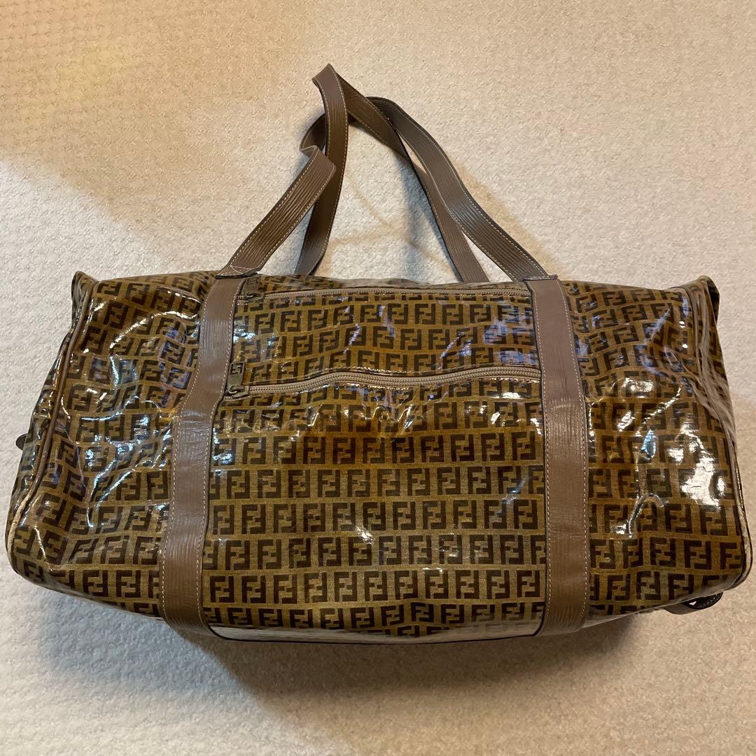 Fendi ズッカ柄　ボストンバッグ 大容量 ブラウン