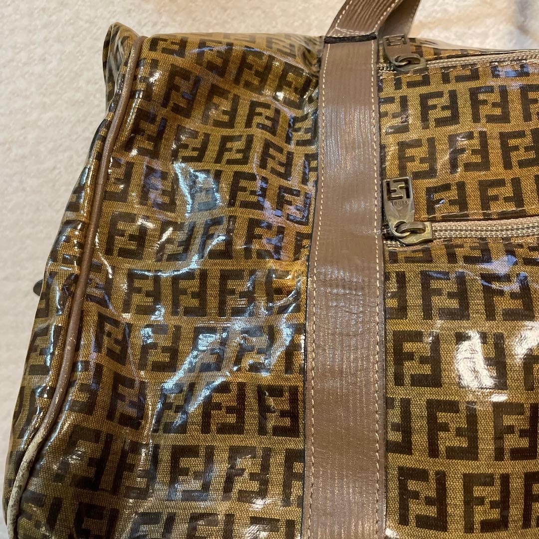 Fendi ズッカ柄　ボストンバッグ 大容量 ブラウン