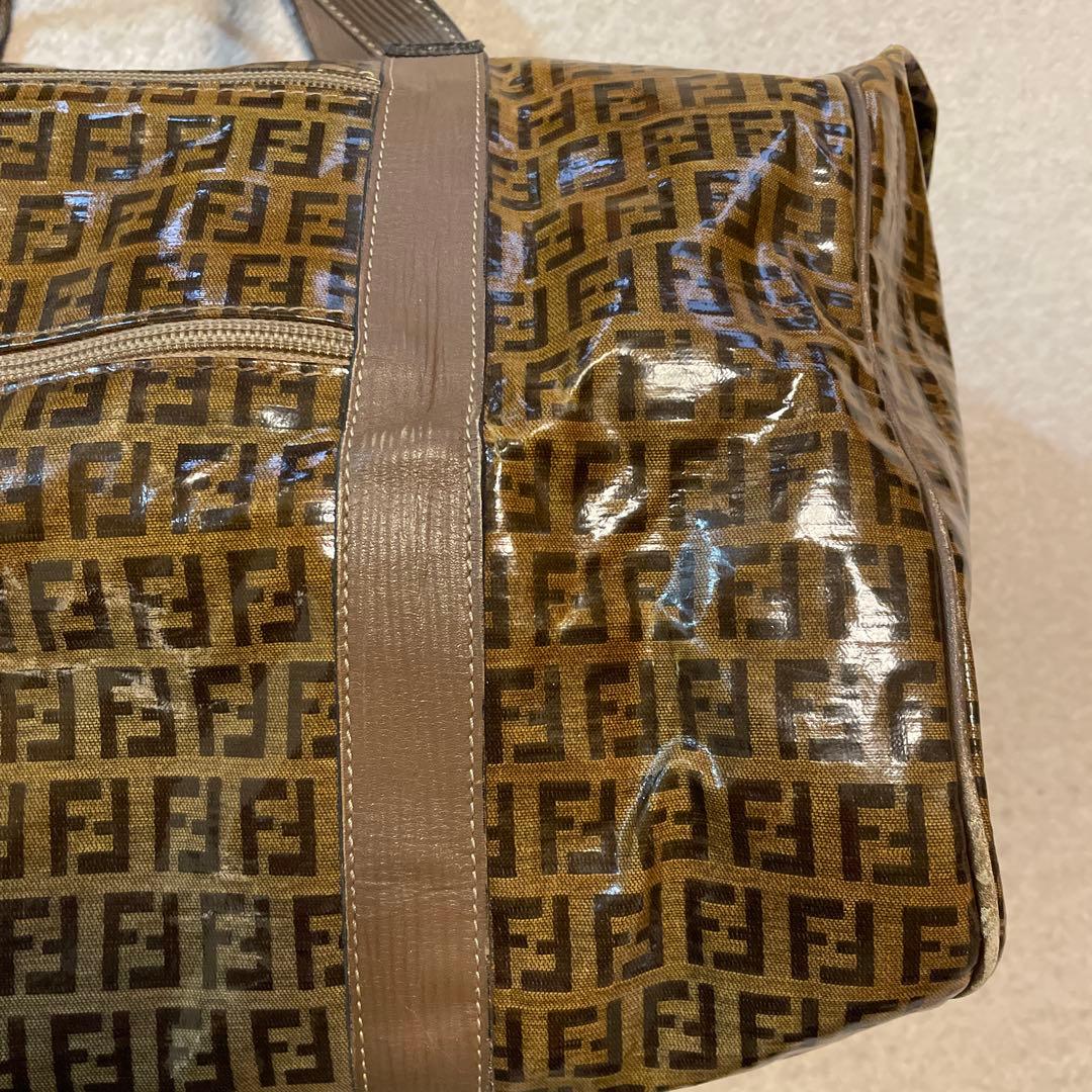 Fendi ズッカ柄　ボストンバッグ 大容量 ブラウン