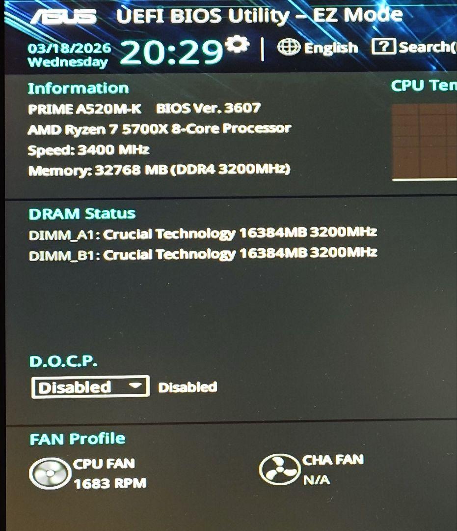 Crucial DDR4 3200 16GB ×2 計 32GB 【動作確認済】