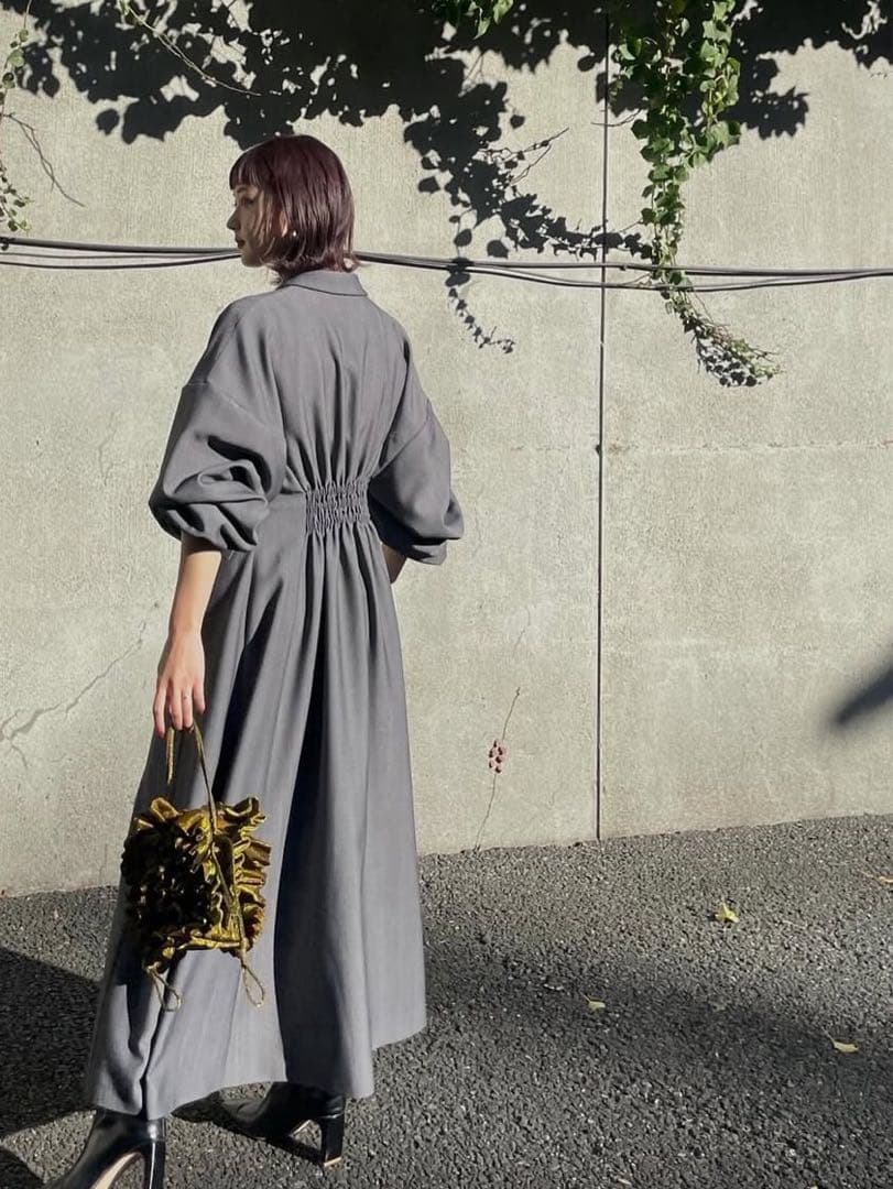 2WAY HERRINGBONE JACKET DRESS ブラック M