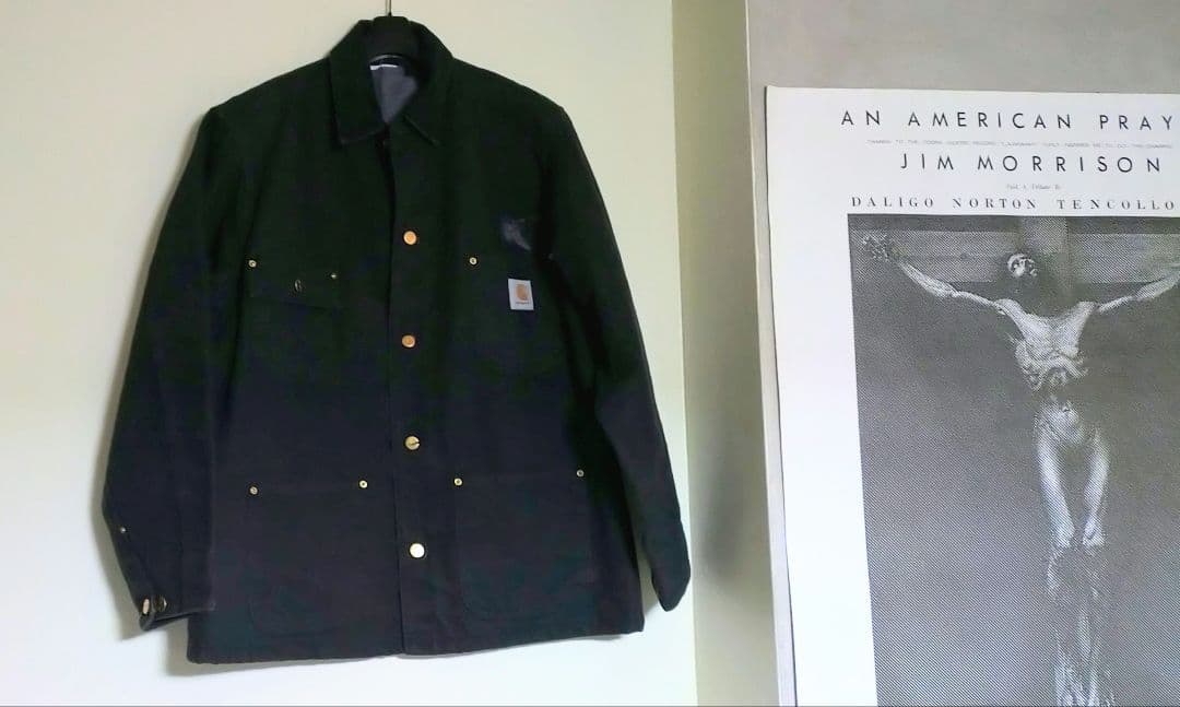 ❏Carhartt ミシガンチョアコート【黒】USED ❴企業モノ❵