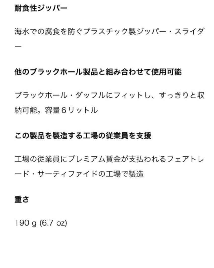 ミ*ヲ様 大特価‼️パタゴニア ブラックホール・キューブ 6L⭐️SMDB⭐️ネ