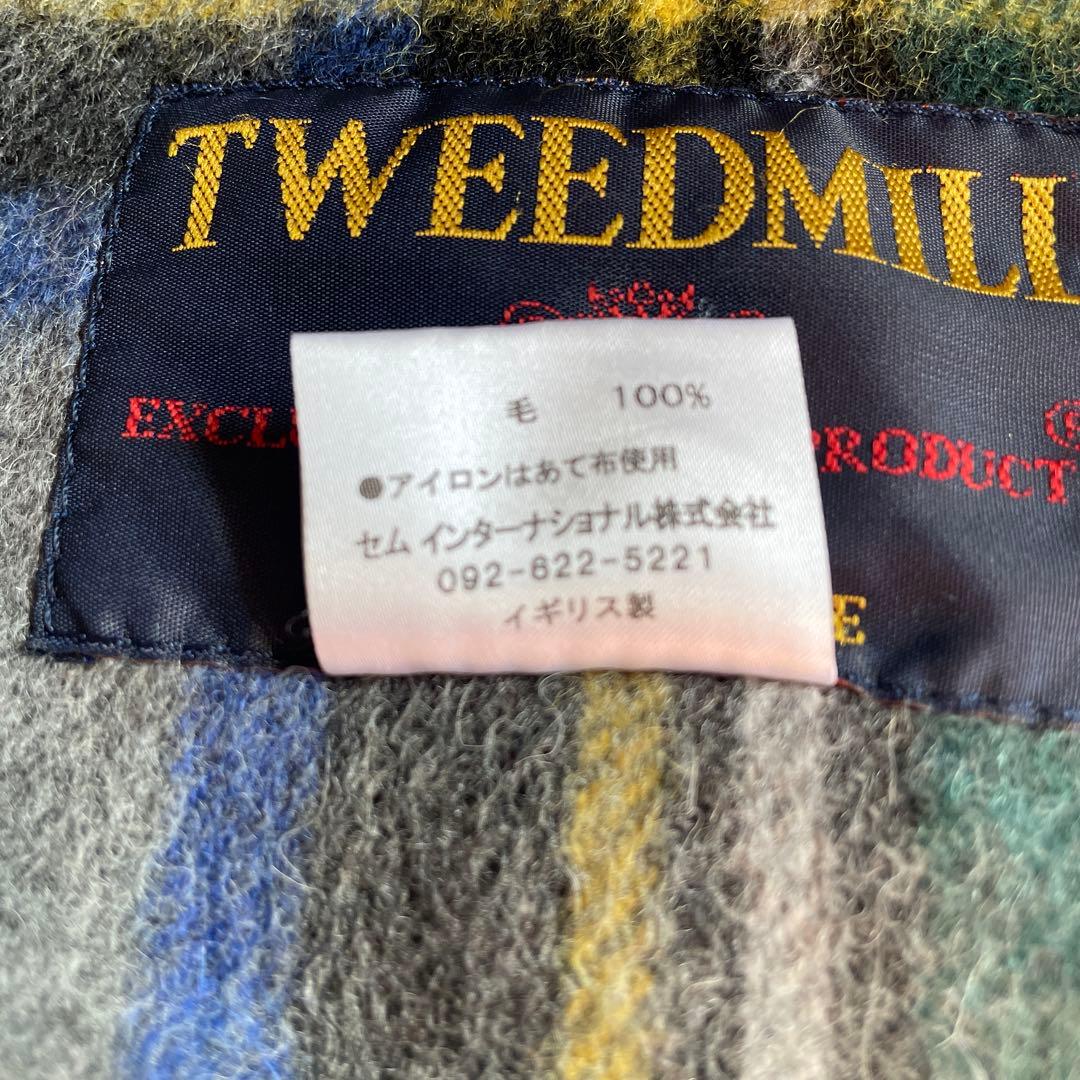 TWEEDMILL ツイードミル　イギリス製　大判ストール　チェック柄　ウール