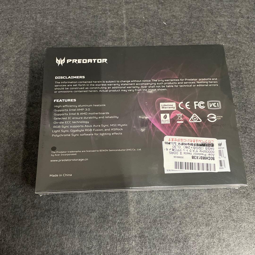 ち*と様 Acer Predator Vesta Ⅱ DDR5 64GB(32G