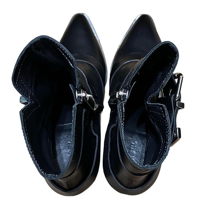 DIESEL メタルパーツ　サイドジップ　バックル　ブーツ　39