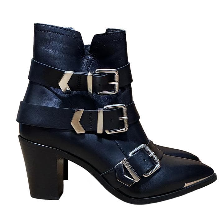 DIESEL メタルパーツ　サイドジップ　バックル　ブーツ　39