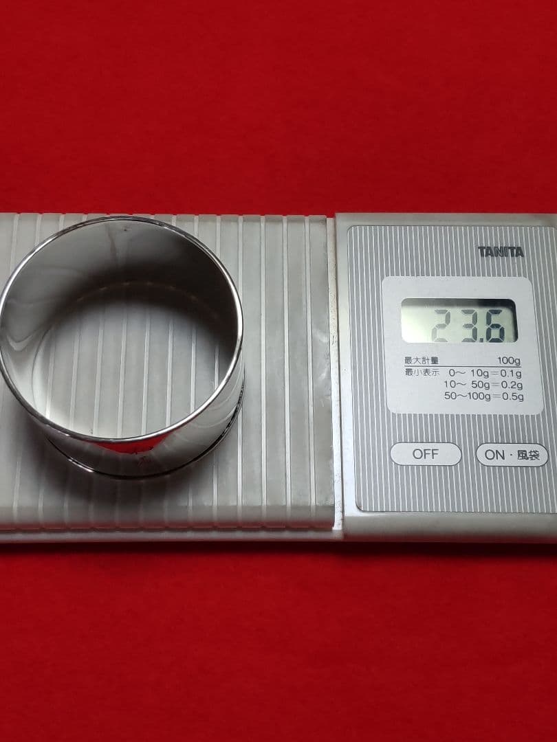 銀製950ナプキンリング2個セット/訳あり名前彫りあり