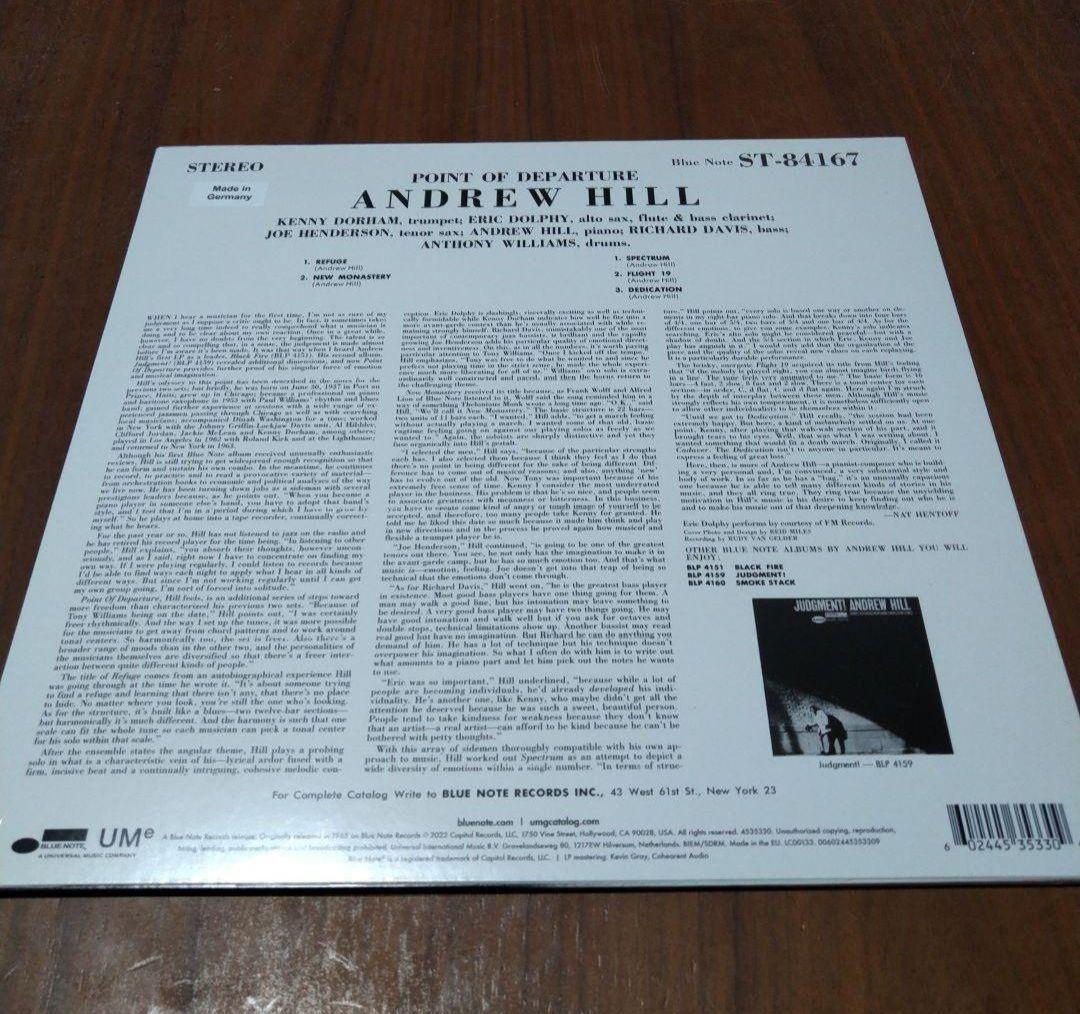 アンドリュー・ヒル　ポイント・オブ・デパーチャー　高音質・重量盤LP