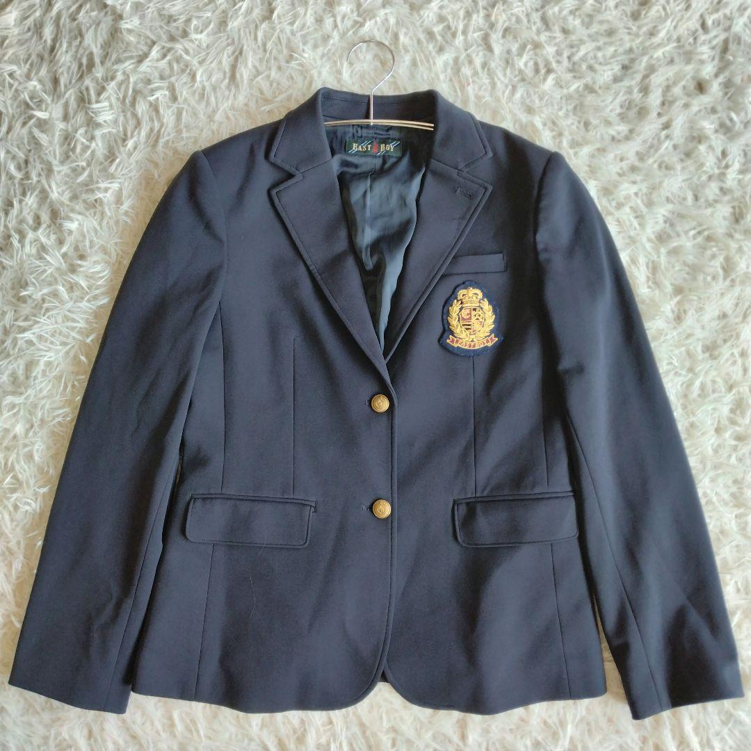 美品✨EAST BOY　イーストボーイ　紺色ブレザー　エンブレム　11号　L相当