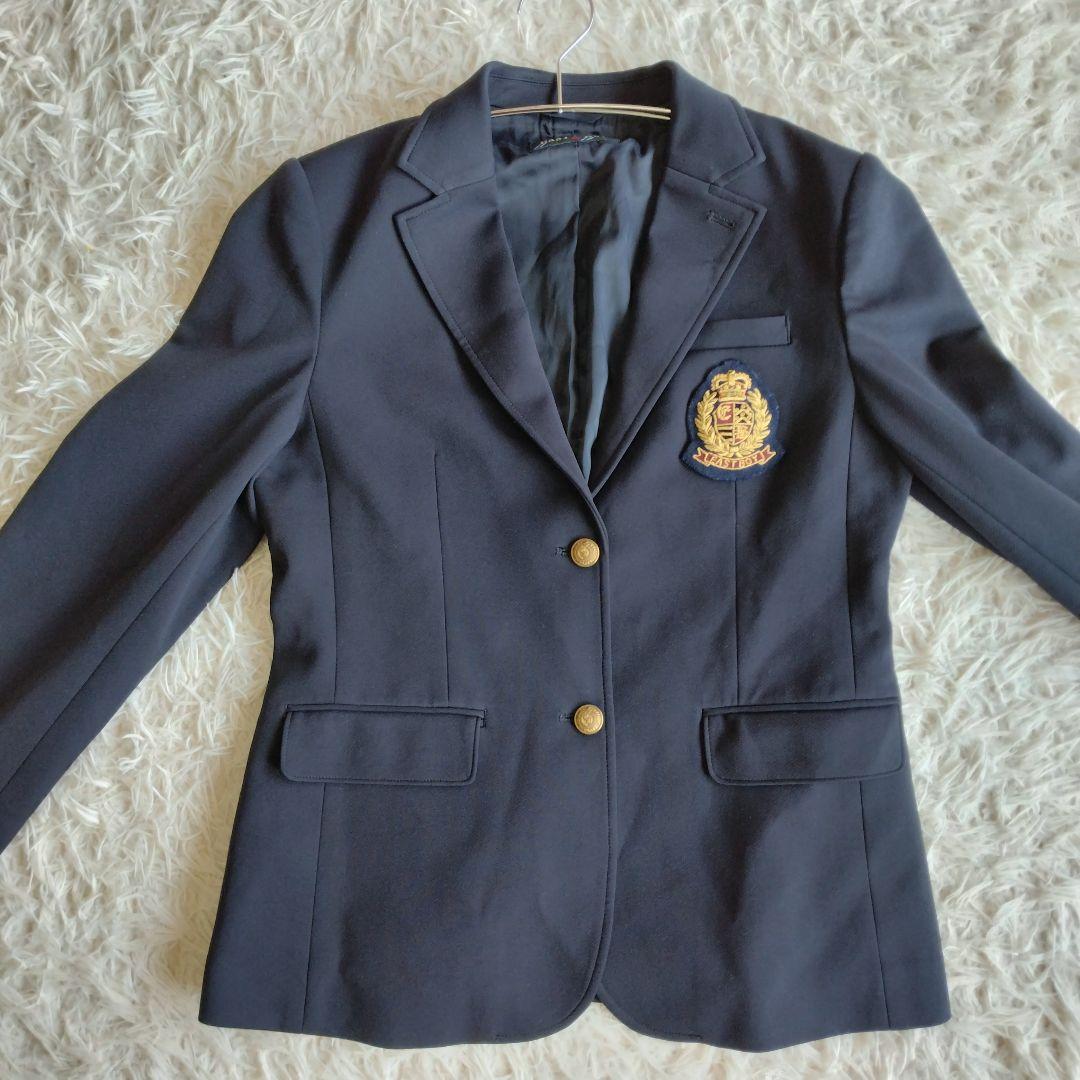 美品✨EAST BOY　イーストボーイ　紺色ブレザー　エンブレム　11号　L相当