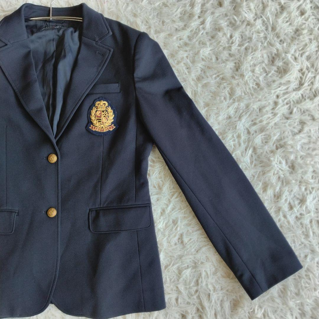 美品✨EAST BOY　イーストボーイ　紺色ブレザー　エンブレム　11号　L相当