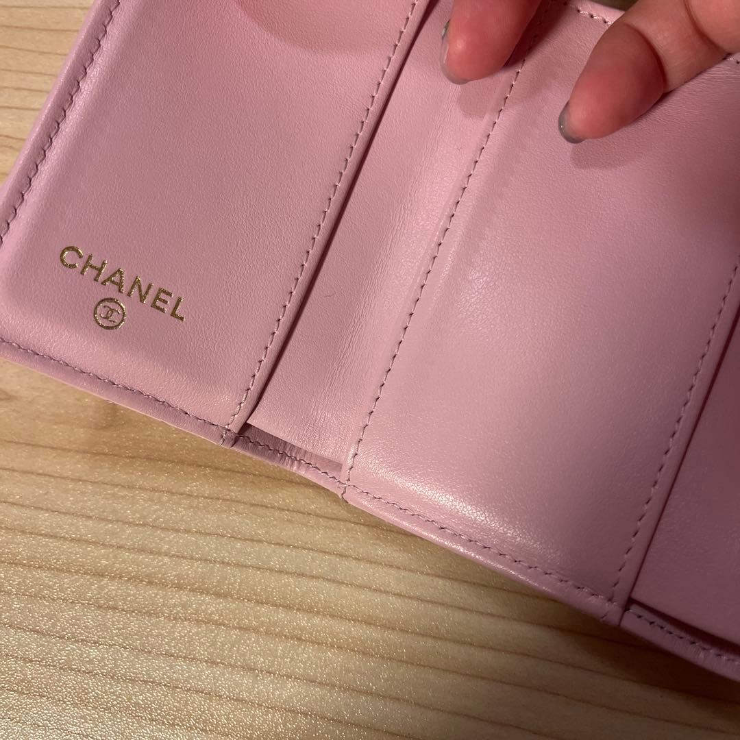 【中古】シャネル※CHANEL※ミニ財布※三つ折り財布※ピンク