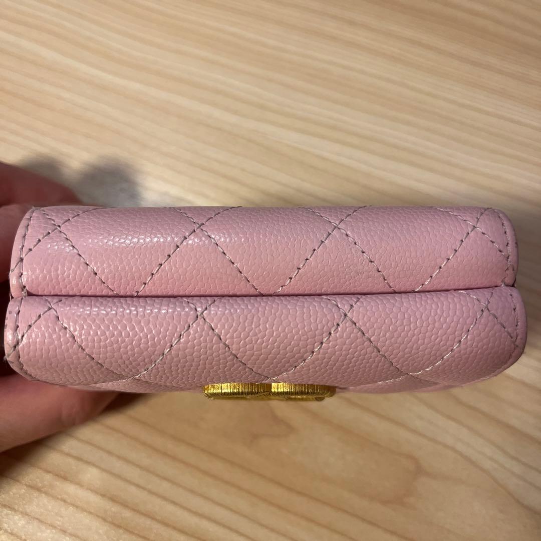 【中古】シャネル※CHANEL※ミニ財布※三つ折り財布※ピンク