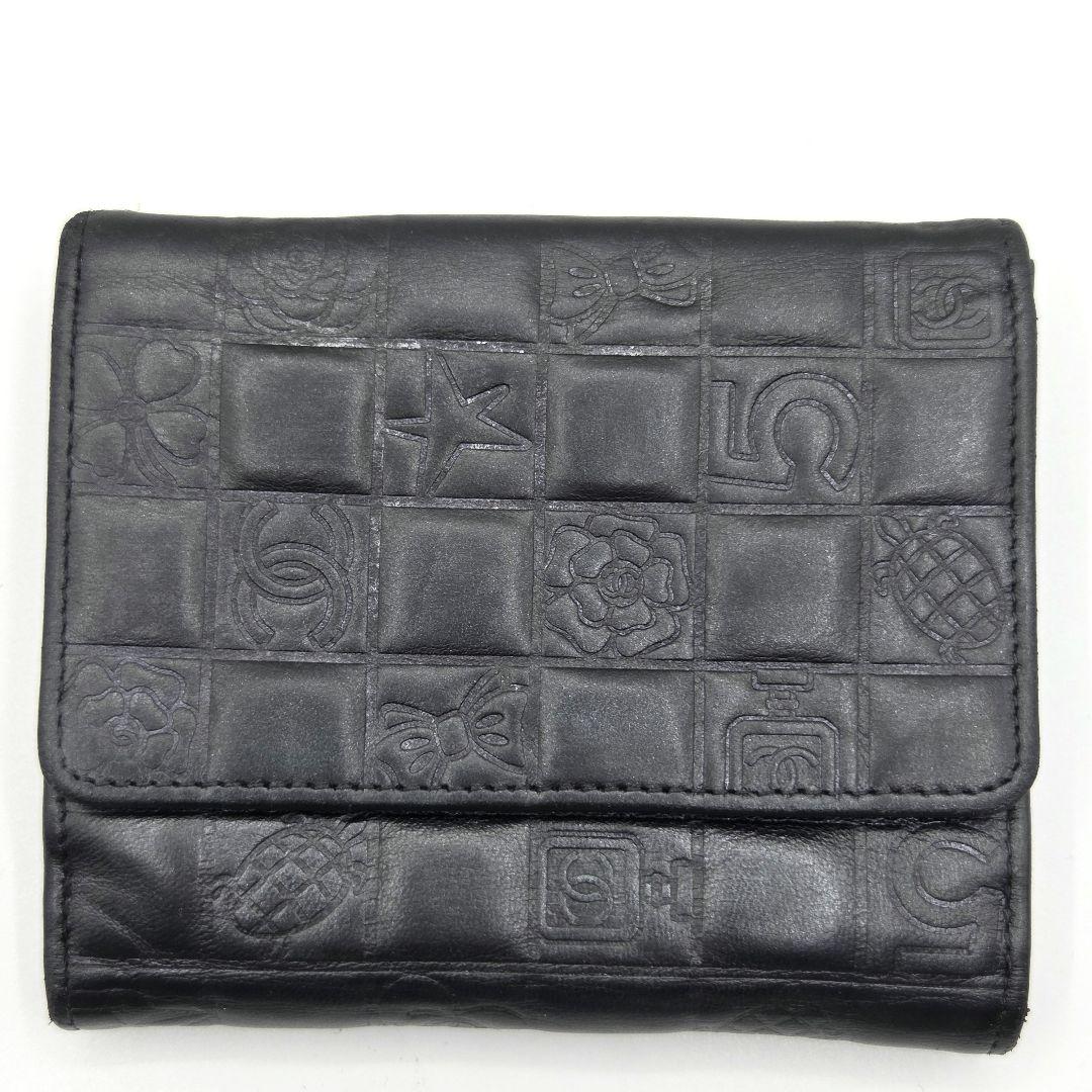 CHANEL アイコンライン 二つ折り財布 ココマーク カメリア バイカラー