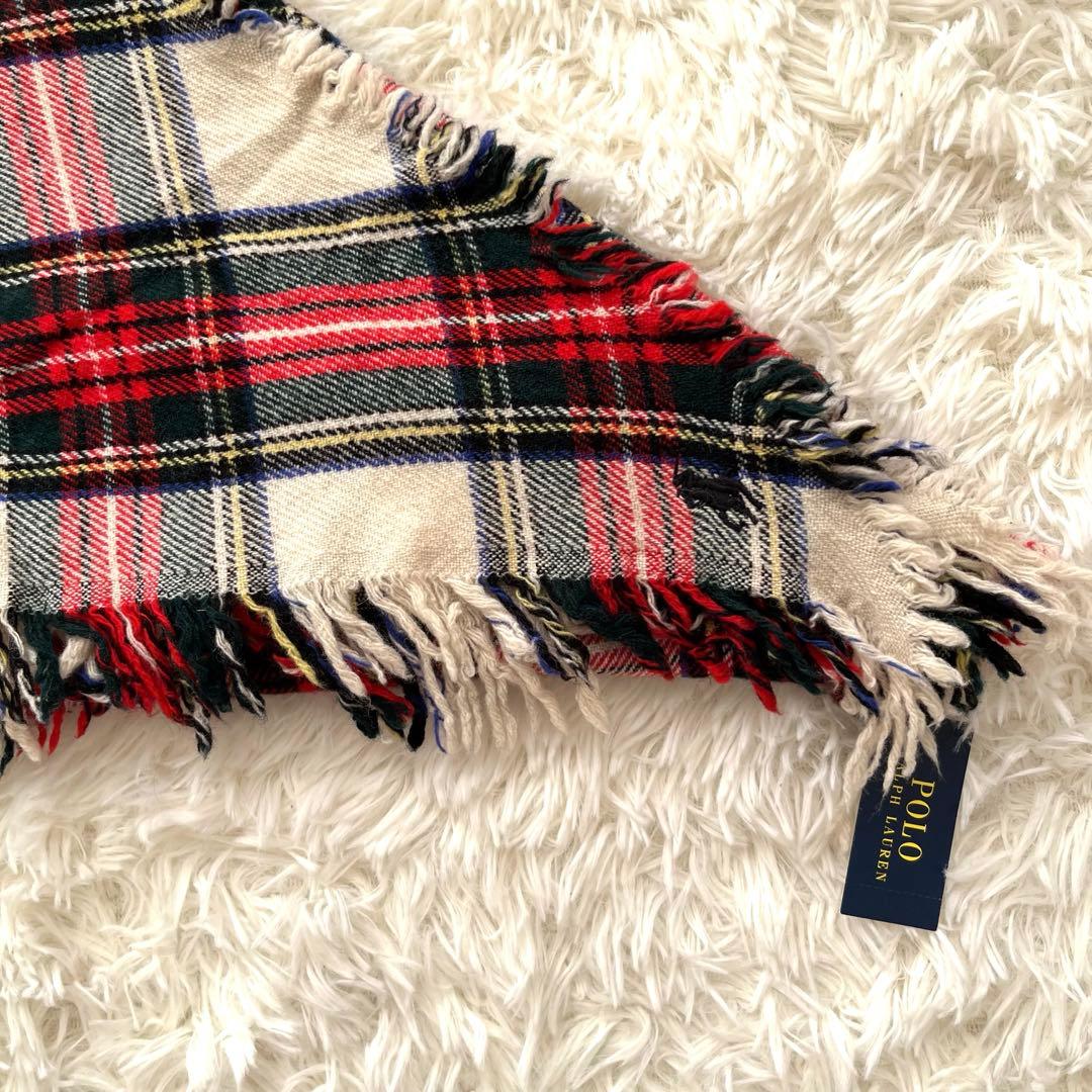 Polo Ralph Lauren タータンチェック柄三角ストールマフラー