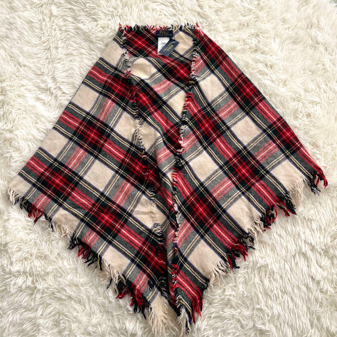 Polo Ralph Lauren タータンチェック柄三角ストールマフラー