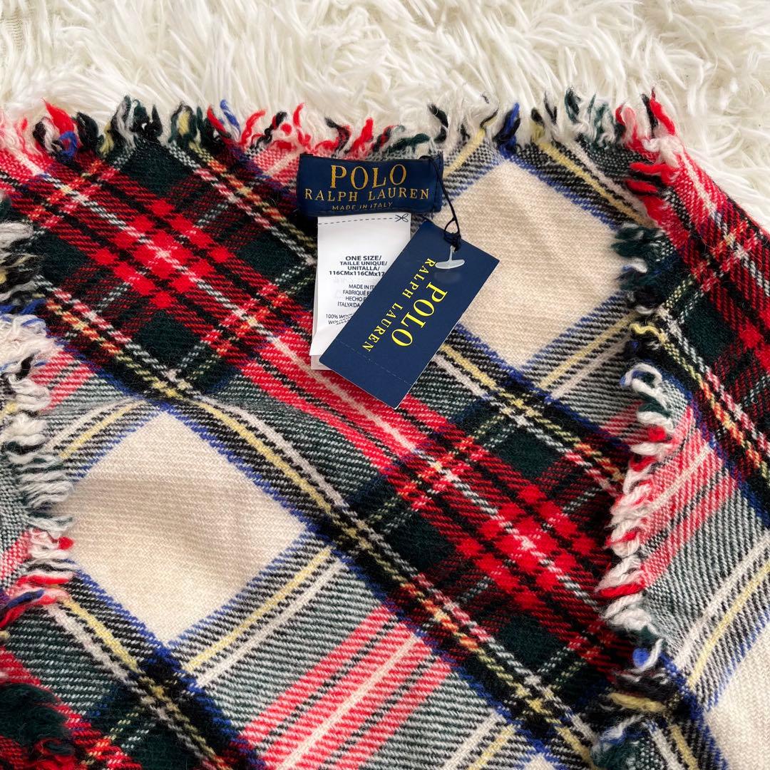 Polo Ralph Lauren タータンチェック柄三角ストールマフラー