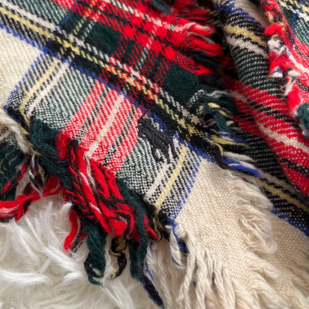 Polo Ralph Lauren タータンチェック柄三角ストールマフラー
