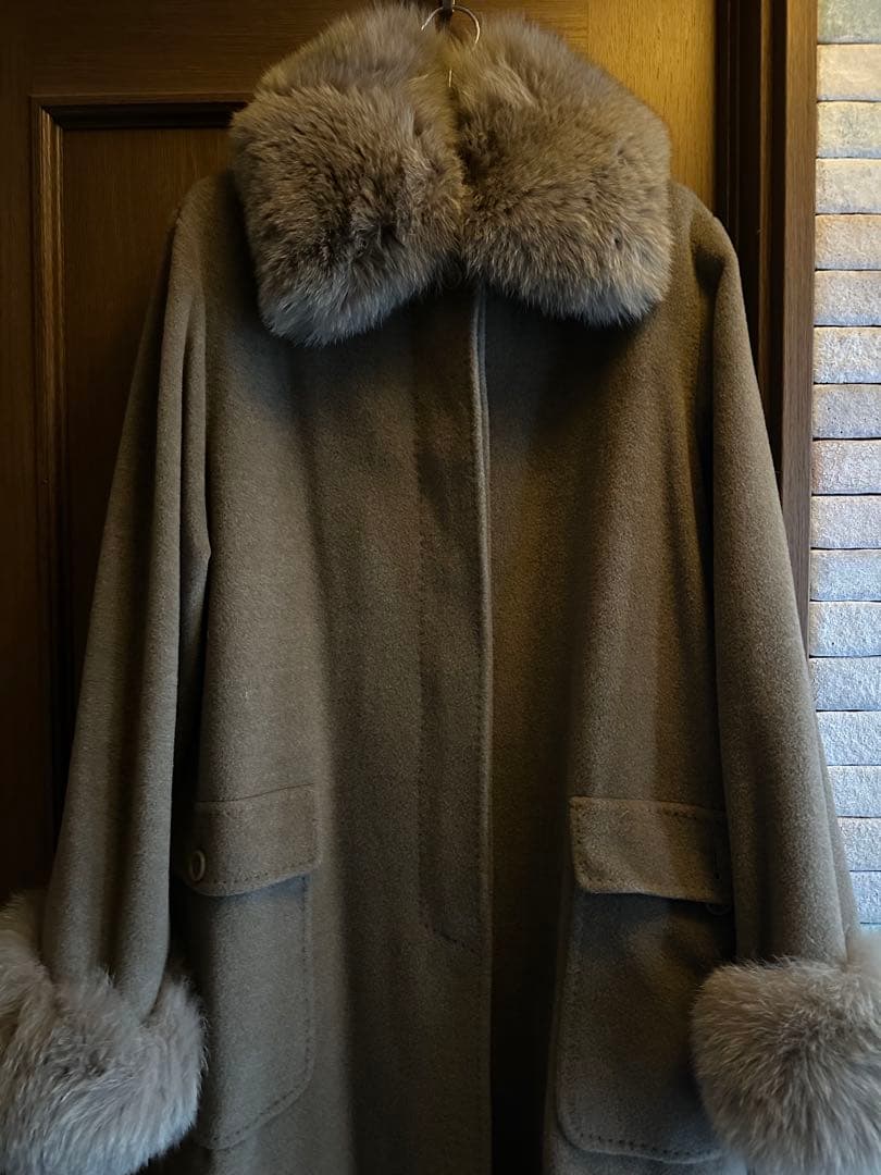 Max Maraカシミアウール取外し可能ファー付きサイズ42