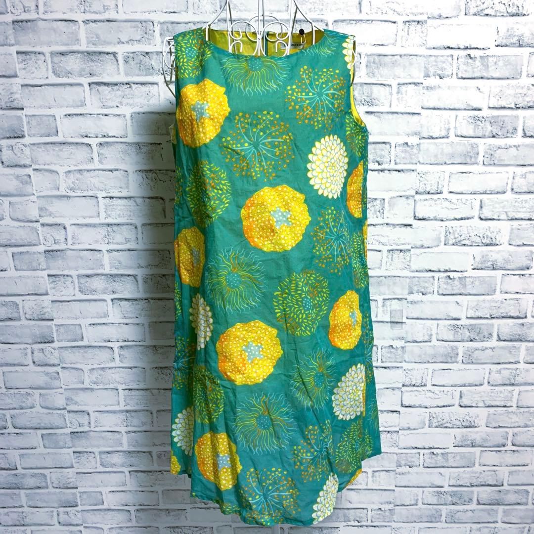 未使用品【marimekko】マリメッコ　総柄　ノースリーブ　ワンピース