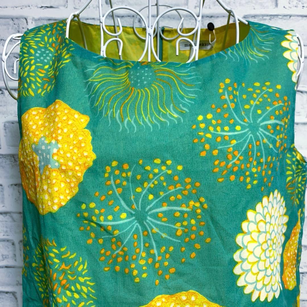 未使用品【marimekko】マリメッコ　総柄　ノースリーブ　ワンピース