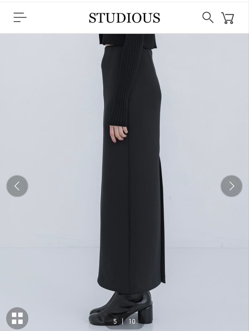 STUDIOUS 新品タグ付 iirot Jersey Skirt 黒 36