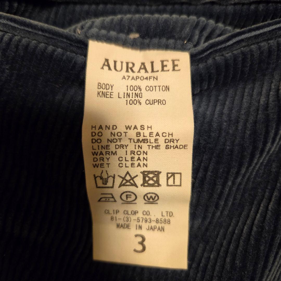 パンツ AURALEE WASHED CORDUROY TAPERED SLACKS 3